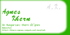 agnes khern business card